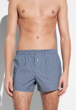 Boxershorts|Boxers-Zimmerli Cotton Poplin PrintBoxer Shorts - mini geo batic