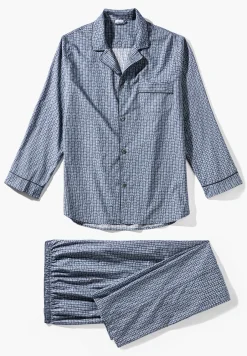 Pyjamas-Zimmerli Cotton Poplin PrintPyjama longues - mini geo batic
