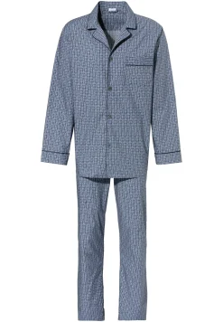 Pyjamas-Zimmerli Cotton Poplin PrintPyjama longues - mini geo batic