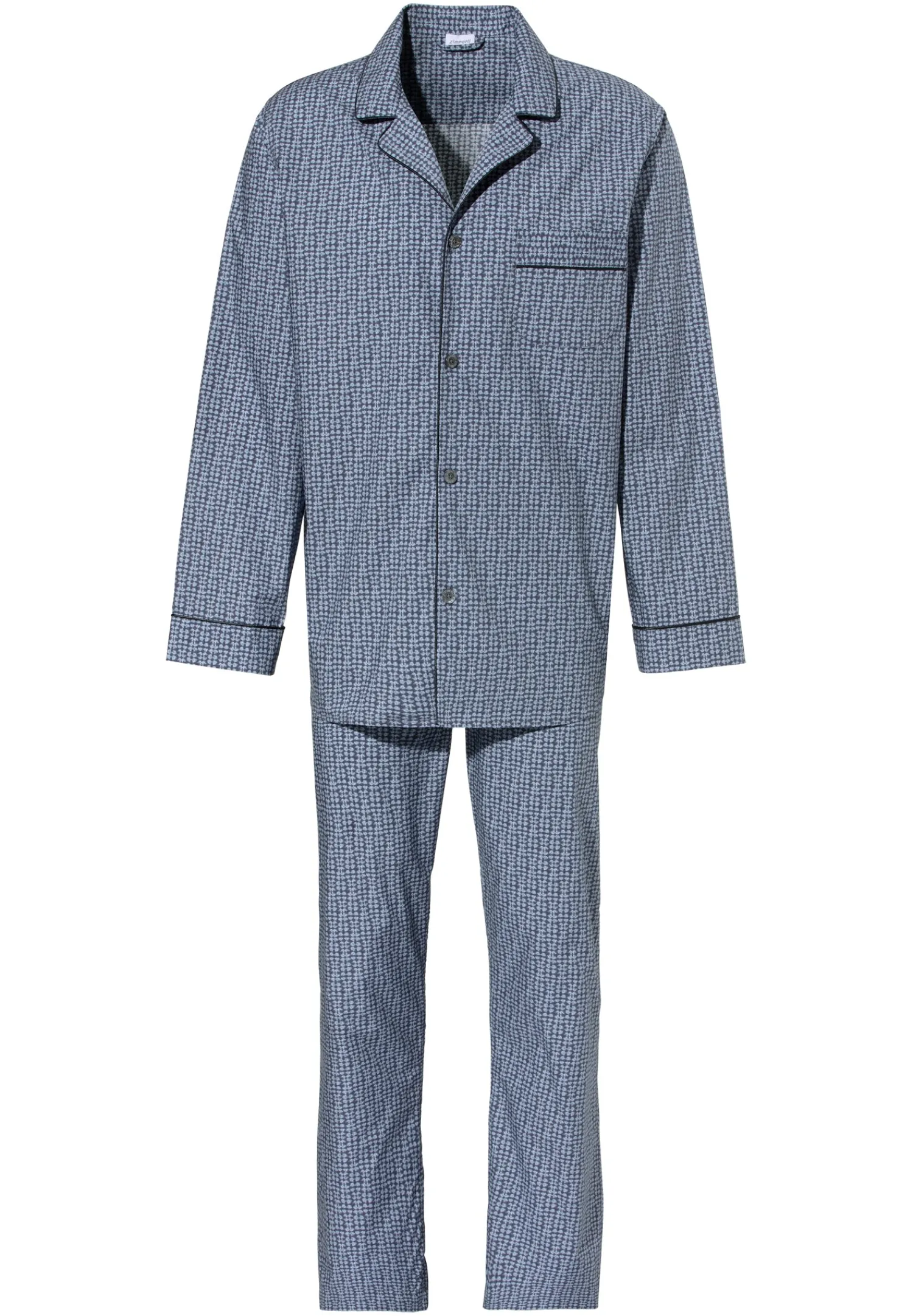 Pyjamas-Zimmerli Cotton Poplin PrintPyjama longues - mini geo batic