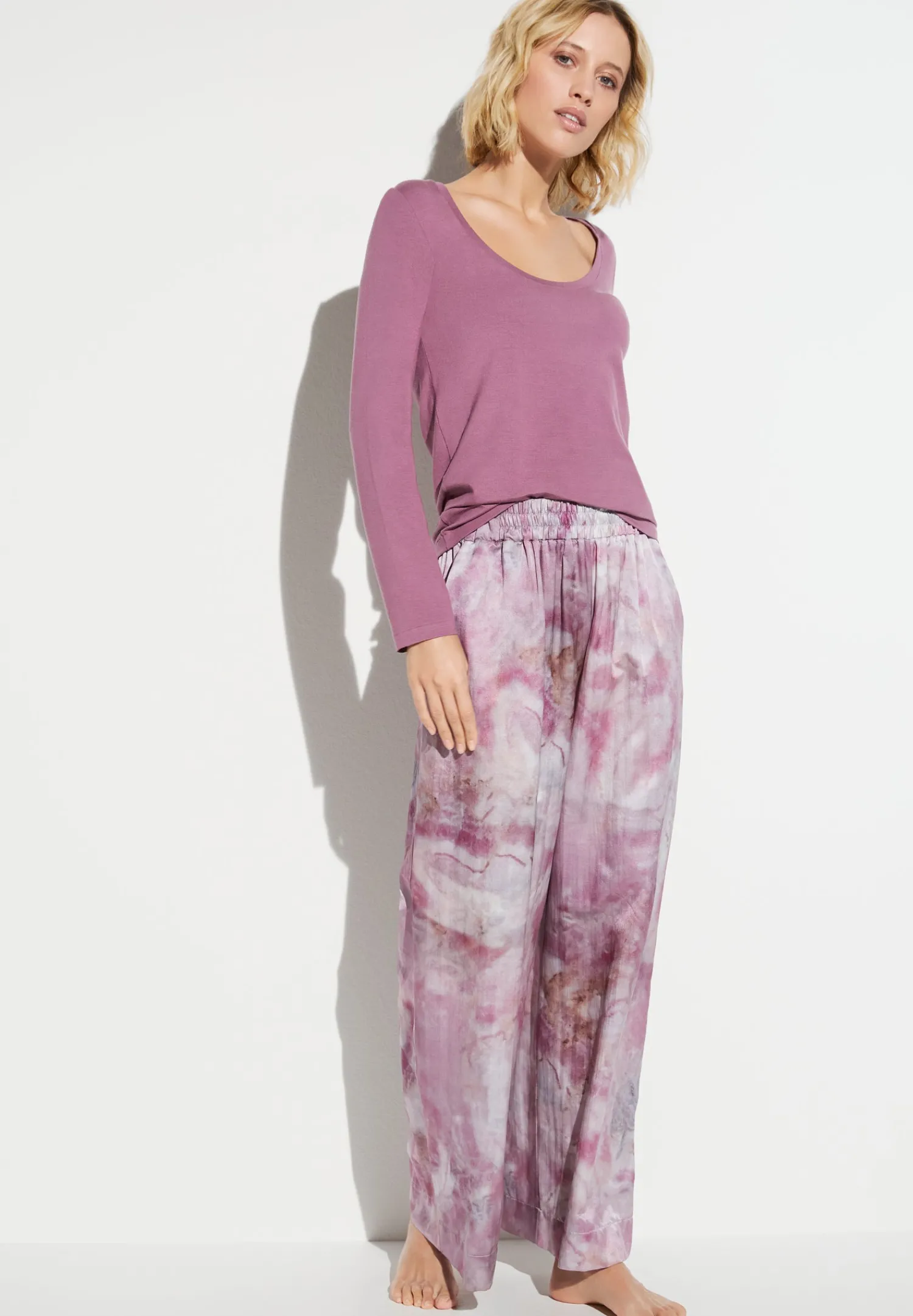 Pantalons-Zimmerli Cotton/Silk PrintPantalon - shades of marble