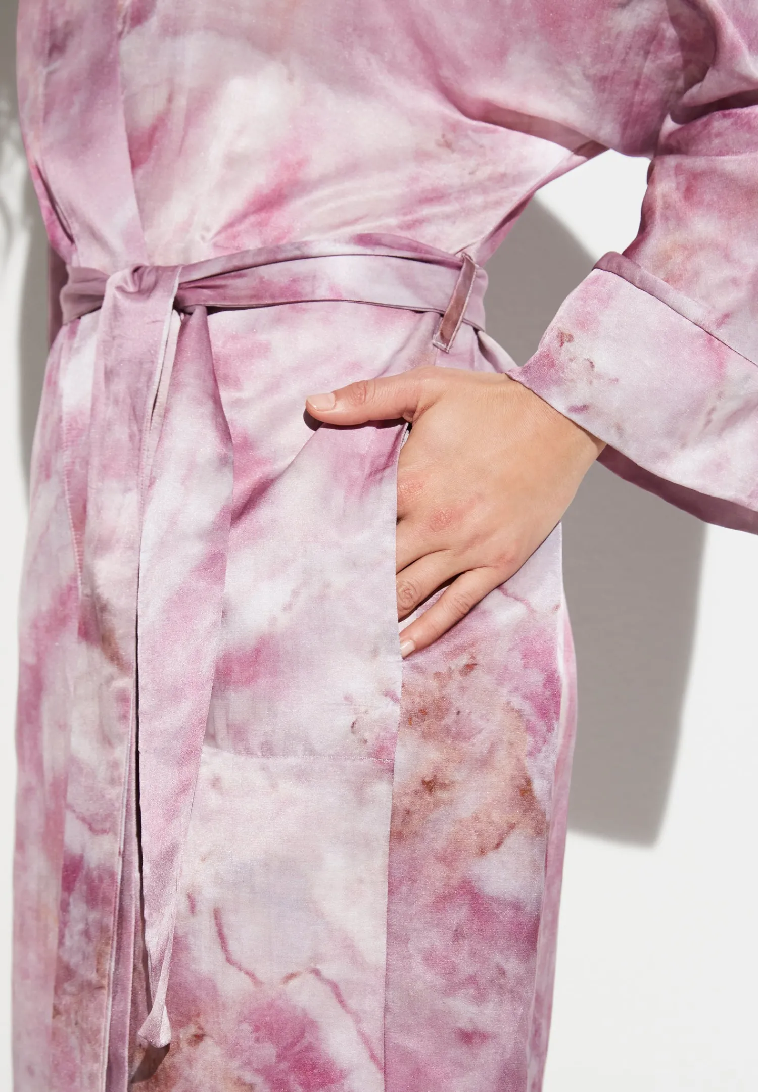 Peignoirs-Zimmerli Cotton/Silk PrintRobe de chambre longue - shades of marble