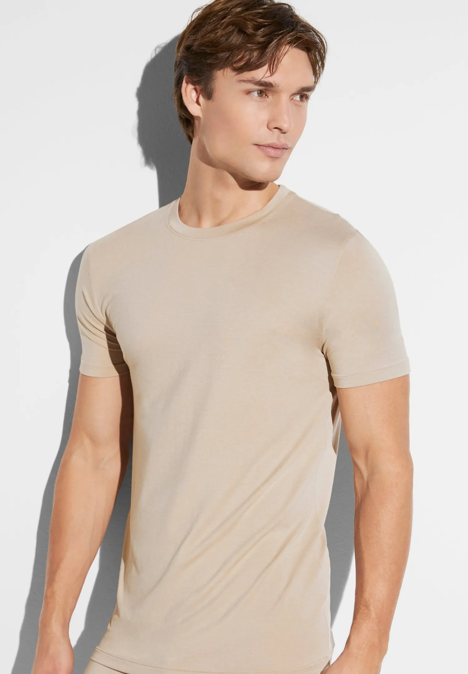 T-Shirts|T-Shirts-Zimmerli Cozy ComfortT-Shirt à manches courtes - travertin