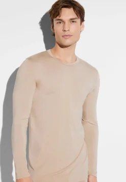T-Shirts Manches Longues|T-Shirts-Zimmerli Cozy ComfortT-Shirt à manches longues - travertin