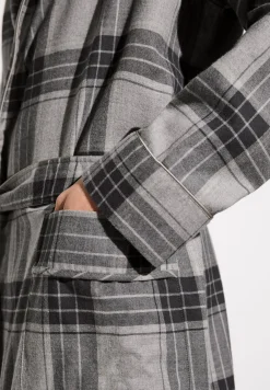 Peignoirs-Zimmerli Cozy FlannelMorgenmantel lang - grey check
