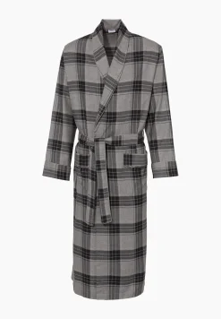 Peignoirs-Zimmerli Cozy FlannelMorgenmantel lang - grey check