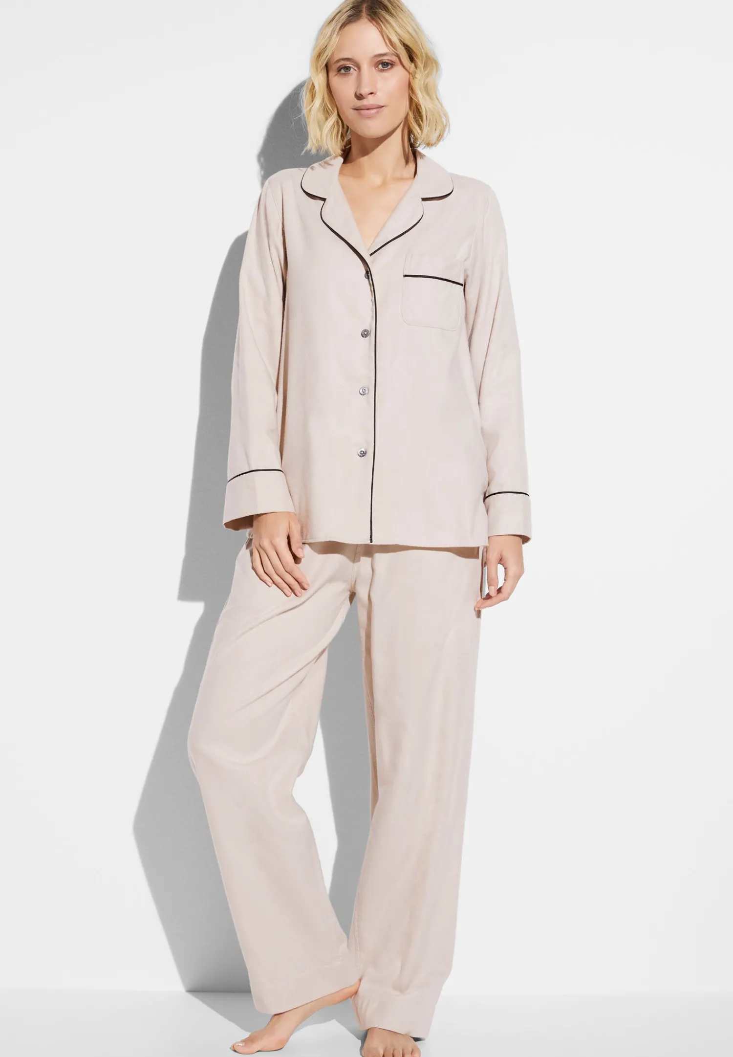 Pyjamas-Zimmerli Cozy FlannelPyjama longues - oat