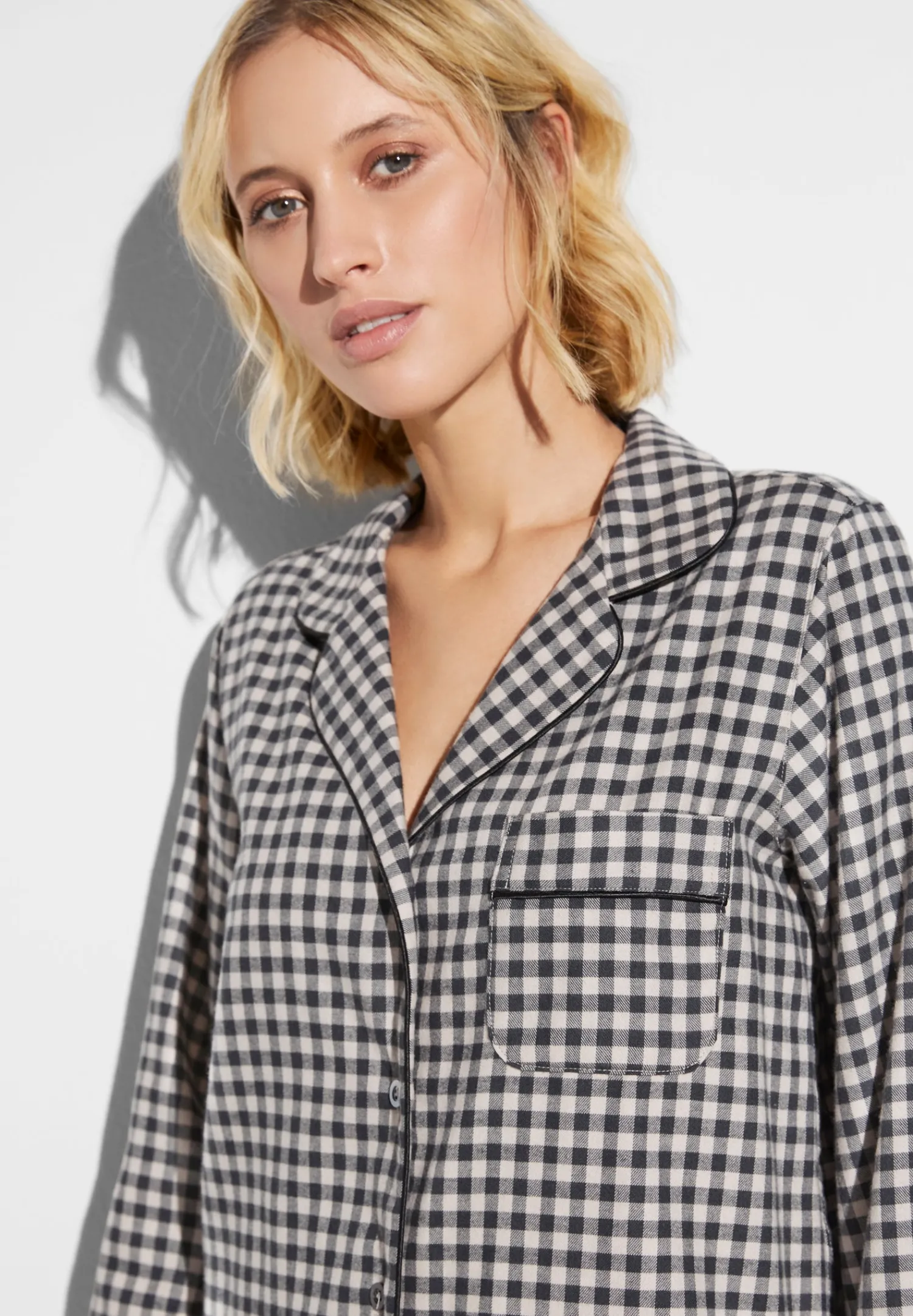 Pyjamas-Zimmerli Cozy FlannelPyjama longues - oat check