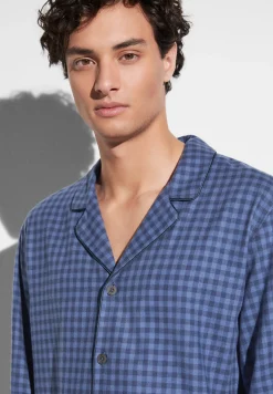 Pyjamas-Zimmerli Cozy FlannelPyjama longues - blue check