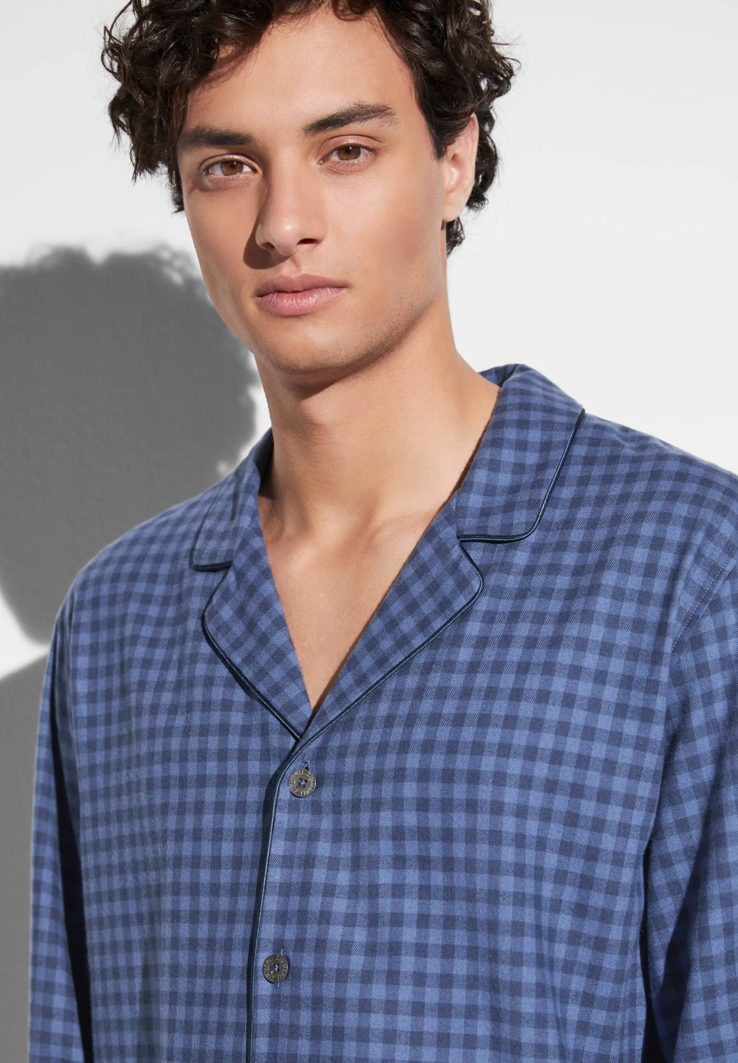Pyjamas-Zimmerli Cozy FlannelPyjama longues - blue check