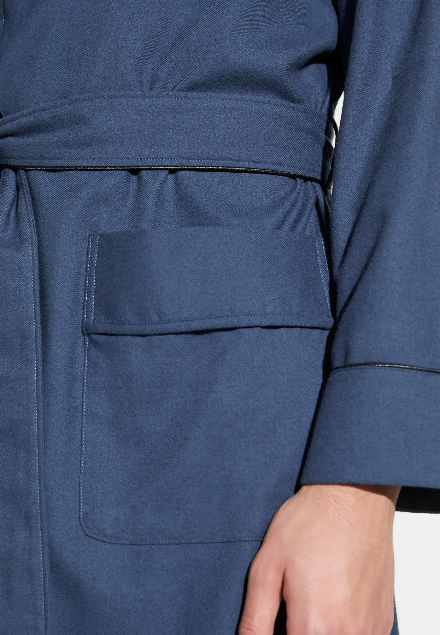 Peignoirs-Zimmerli Cozy FlannelRobe de chambre longue - navy