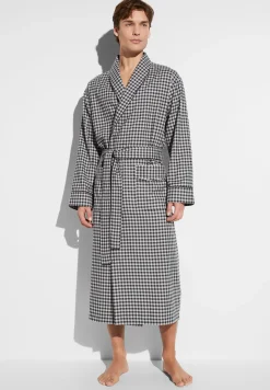 Peignoirs-Zimmerli Cozy FlannelRobe de chambre longue - oat check