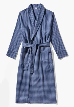 Peignoirs-Zimmerli Cozy FlannelRobe de chambre longue - blue check