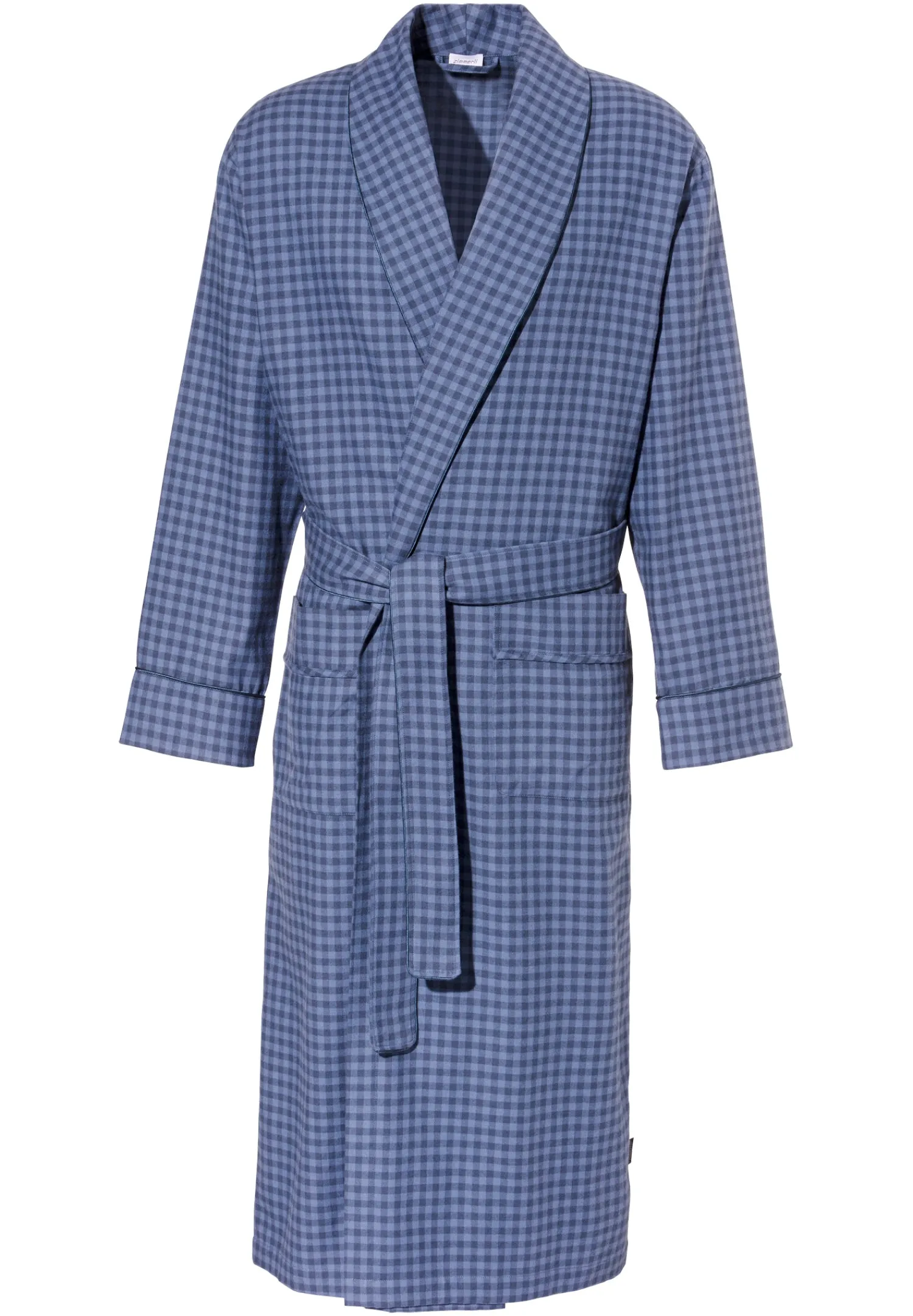 Peignoirs-Zimmerli Cozy FlannelRobe de chambre longue - blue check