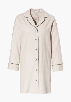 T-Shirts À Manches Longues|Chemises De Nuit-Zimmerli Cozy FlannelTee-shirt de nuit manches longues - oat