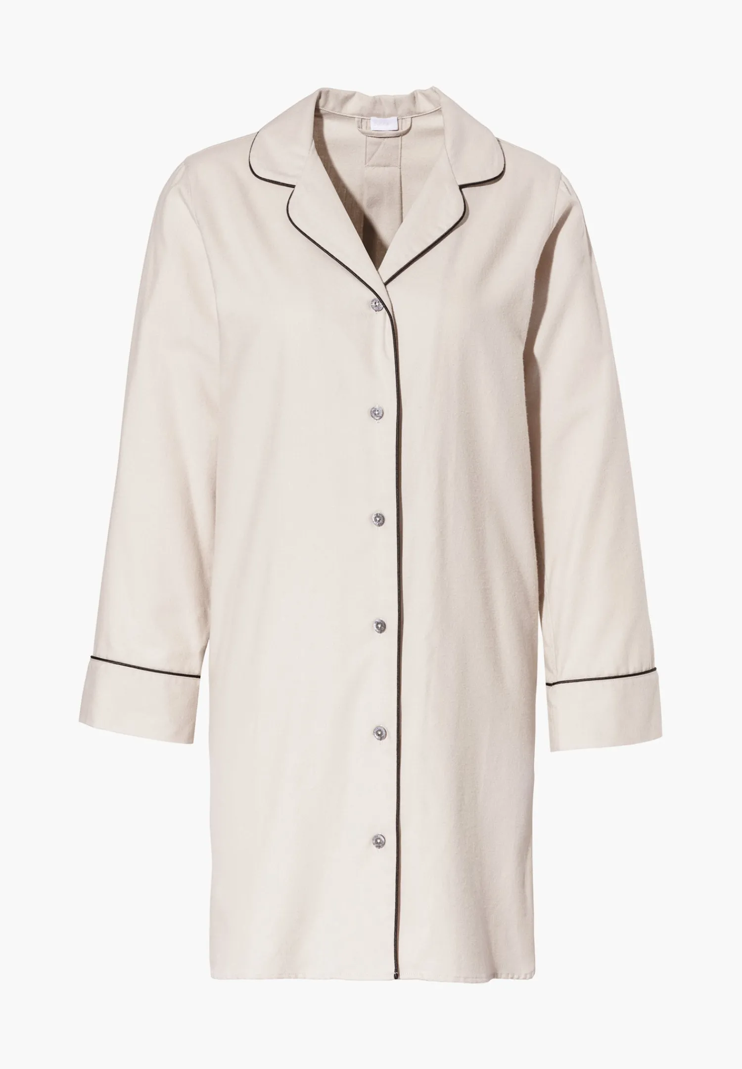 T-Shirts À Manches Longues|Chemises De Nuit-Zimmerli Cozy FlannelTee-shirt de nuit manches longues - oat