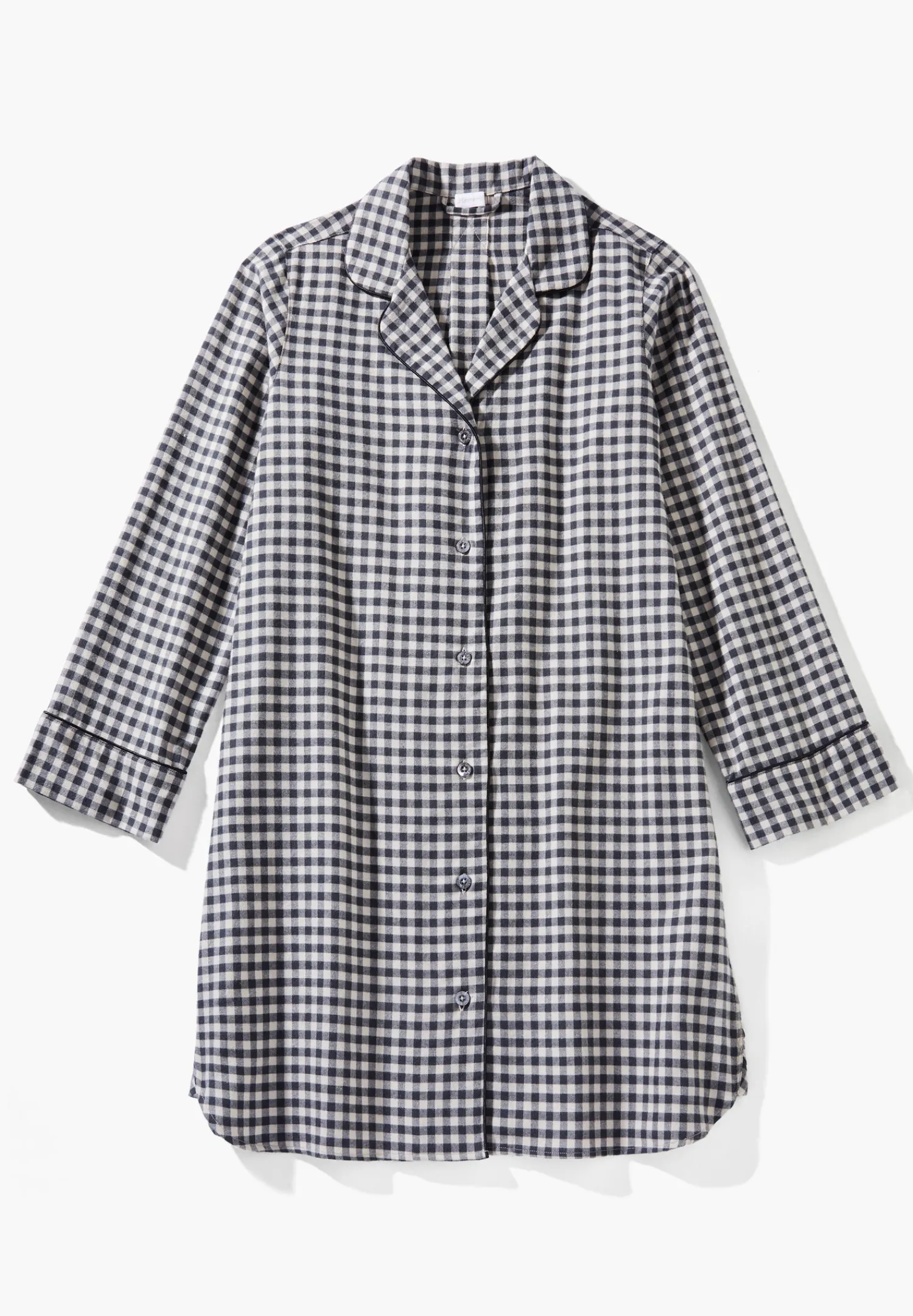 T-Shirts À Manches Longues|Chemises De Nuit-Zimmerli Cozy FlannelTee-shirt de nuit manches longues - oat check