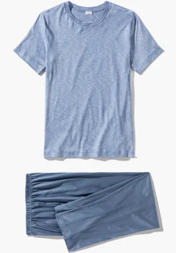 Pyjamas-Zimmerli FilodiscoziaPyjama longue à manches courtes - blue