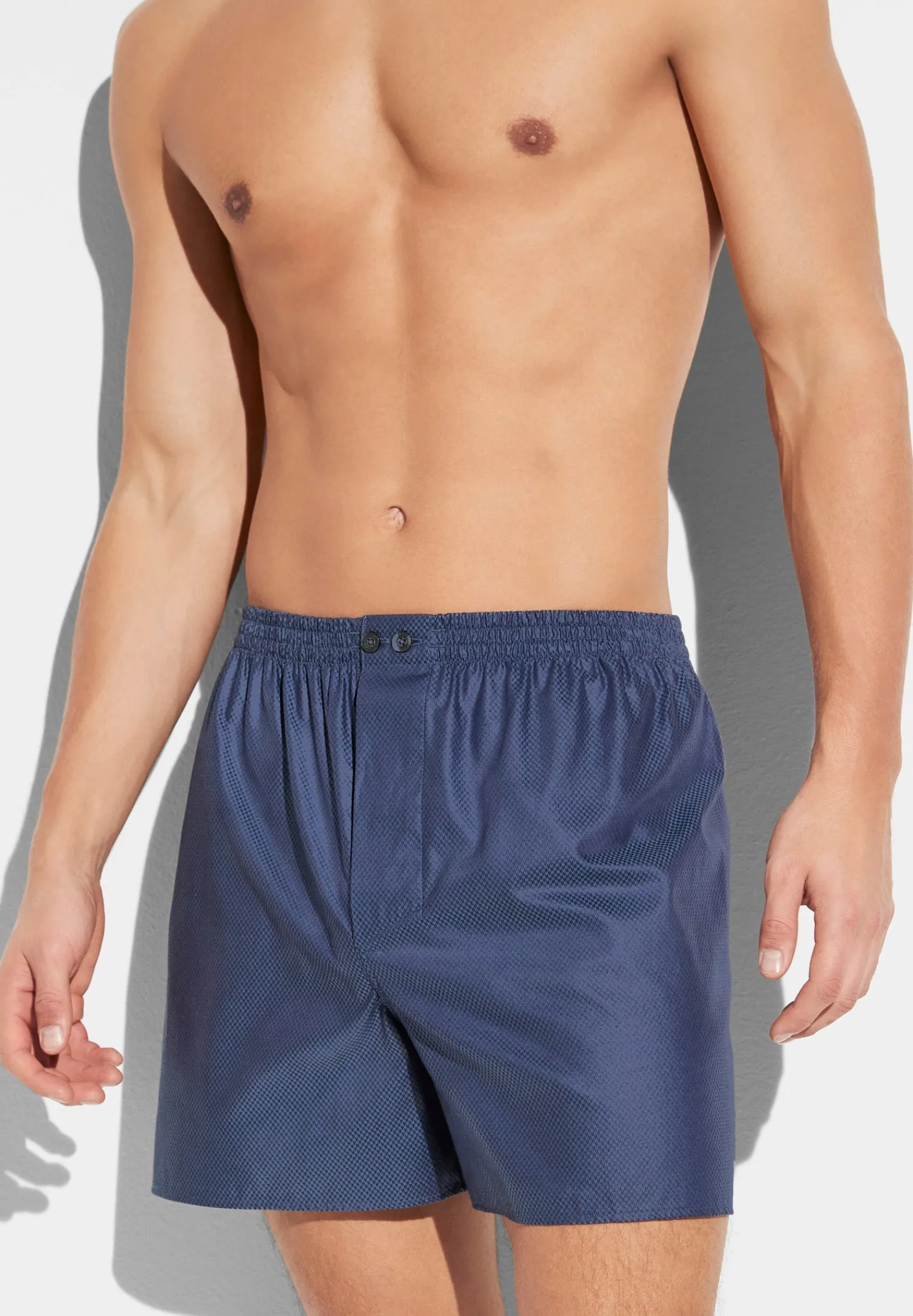 Boxershorts|Boxers-Zimmerli Luxury JacquardBoxer Shorts - dark blue
