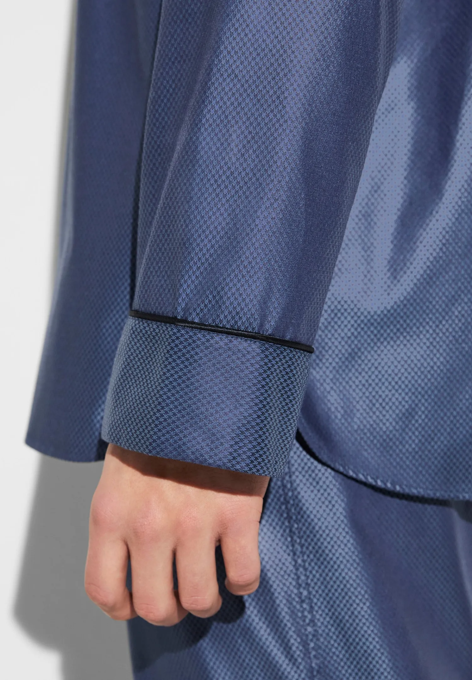 Pyjamas-Zimmerli Luxury JacquardPyjama lang - dark blue