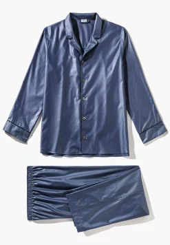 Pyjamas-Zimmerli Luxury JacquardPyjama lang - dark blue