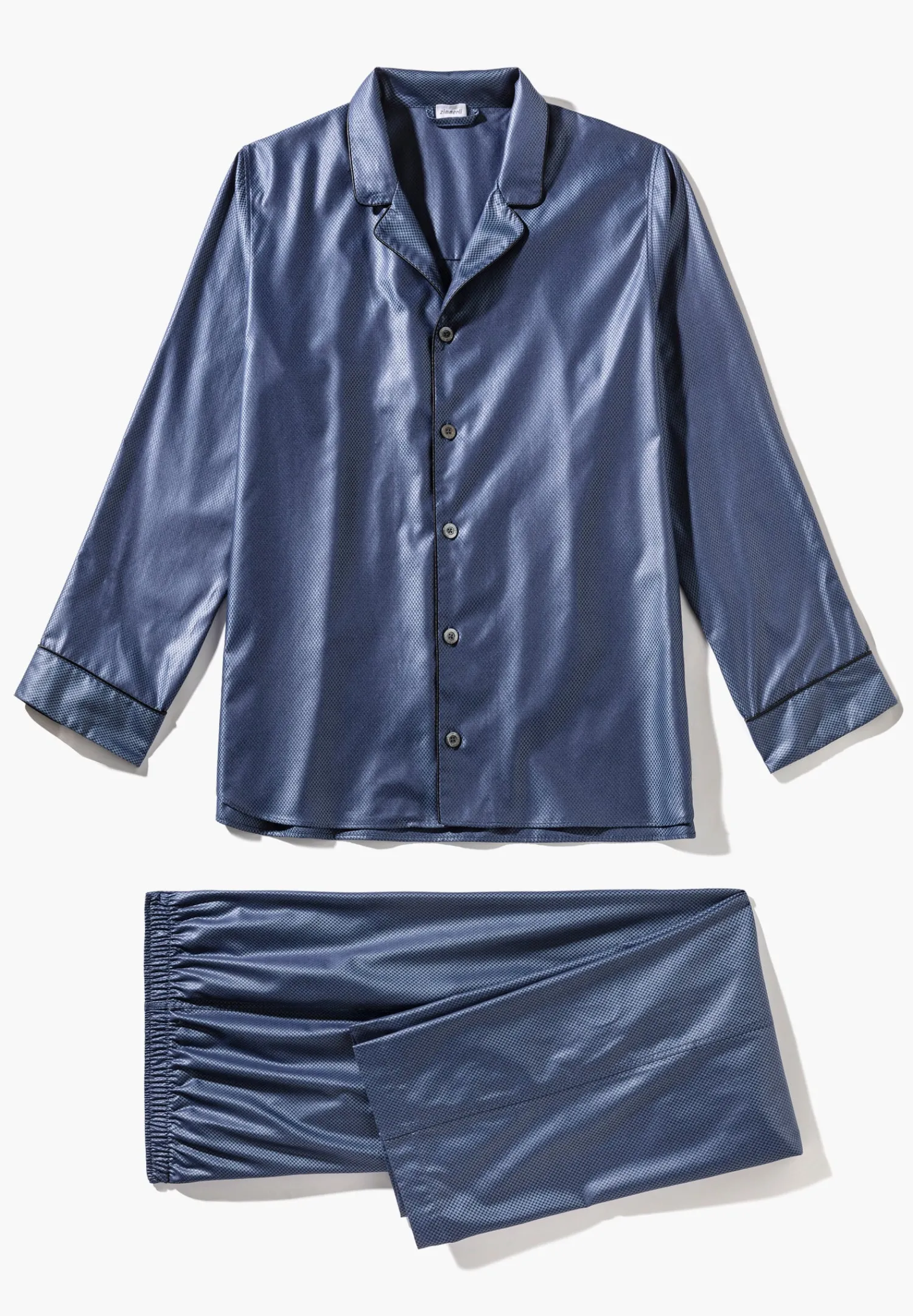 Pyjamas-Zimmerli Luxury JacquardPyjama lang - dark blue