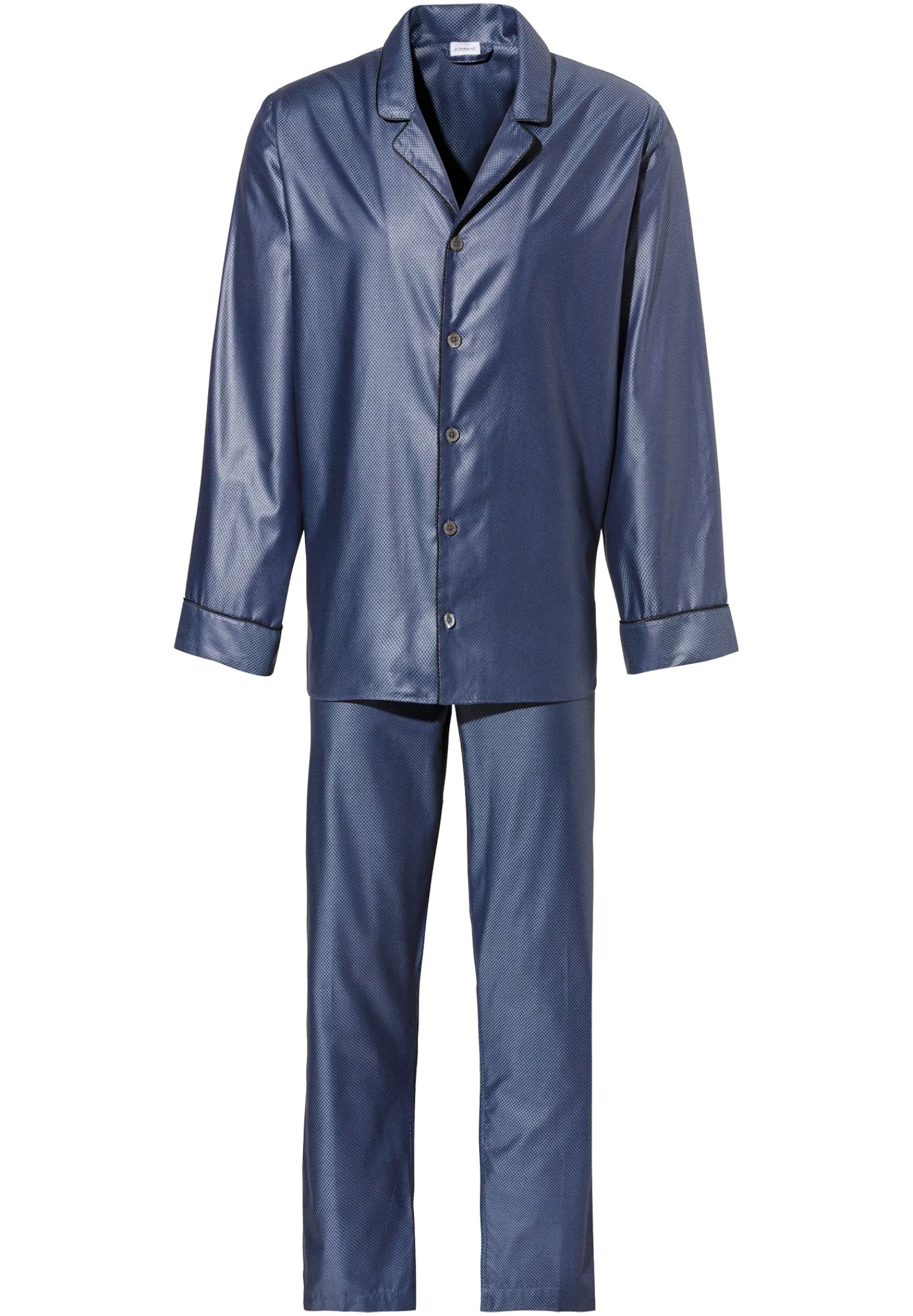 Pyjamas-Zimmerli Luxury JacquardPyjama lang - dark blue