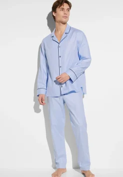 Pyjamas-Zimmerli Luxury JacquardPyjama longues - light blue