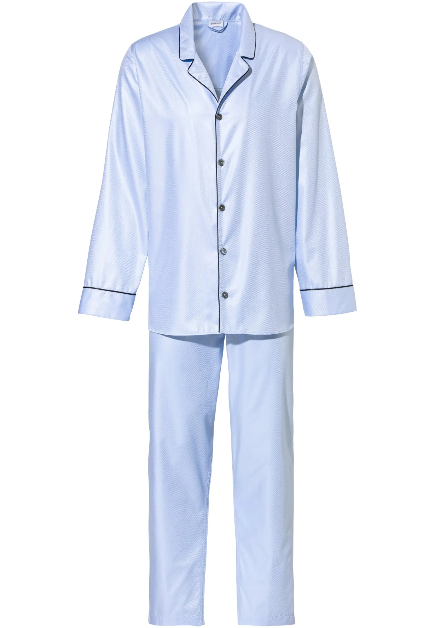 Pyjamas-Zimmerli Luxury JacquardPyjama longues - light blue