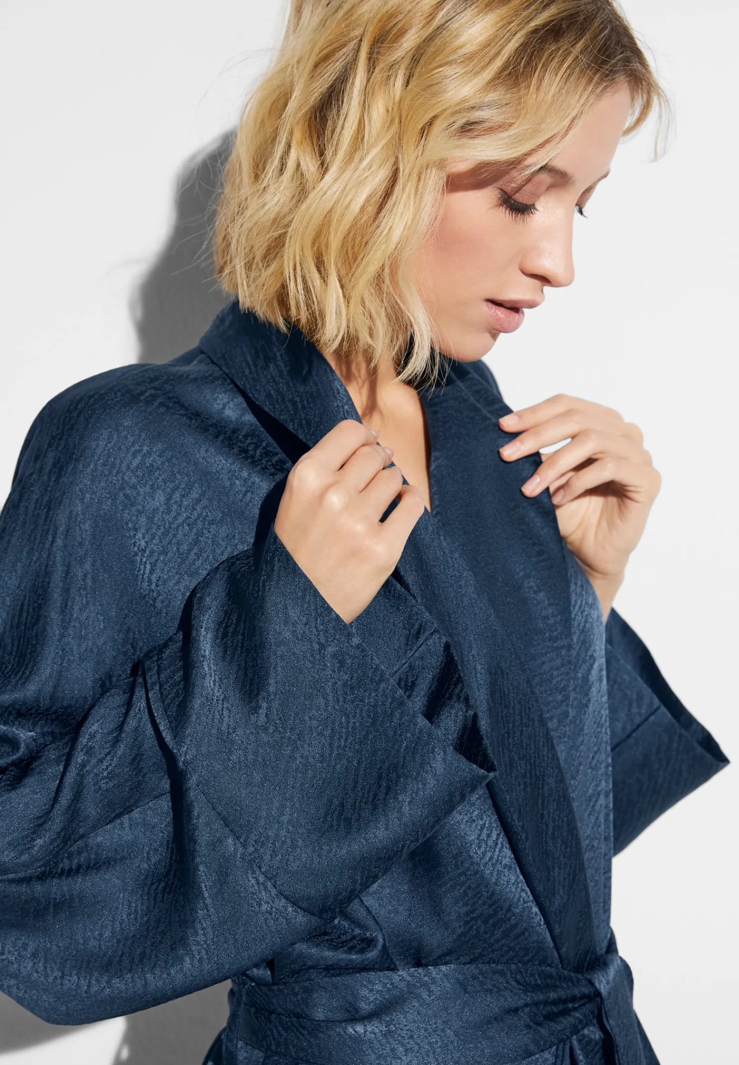 Peignoirs-Zimmerli Luxury SilkRobe de chambre longue - midnight navy