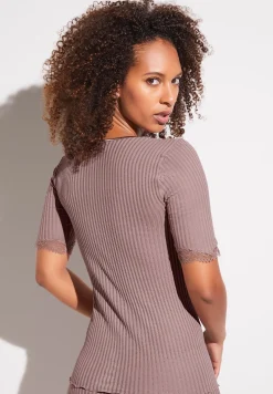 Maude Privé|T-Shirts-Zimmerli Maude PrivéT-Shirt à manches courtes - mauve
