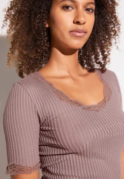 Maude Privé|T-Shirts-Zimmerli Maude PrivéT-Shirt à manches courtes - mauve