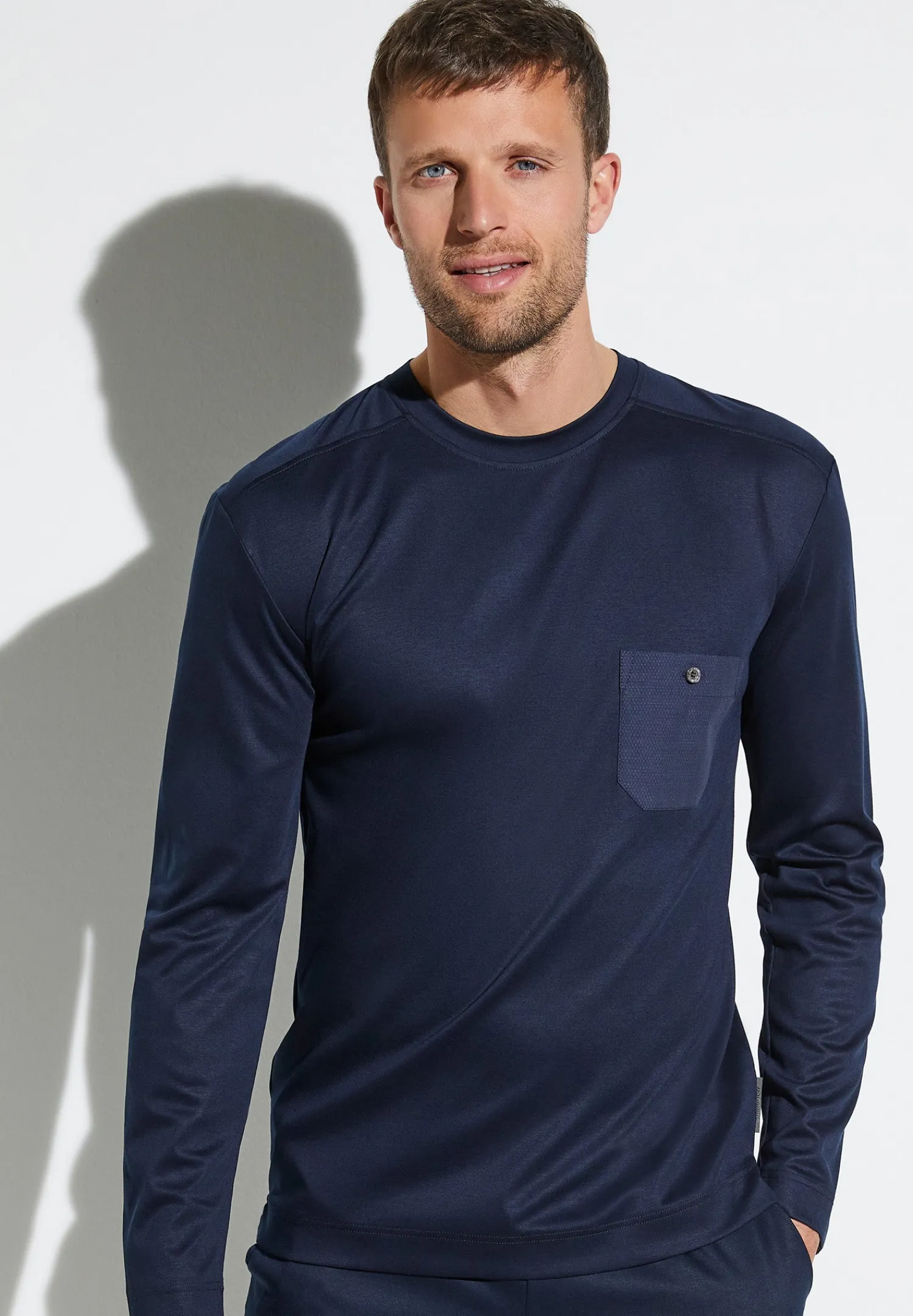 Modern Lounge|T-Shirts Manches Longues-Zimmerli Modern LoungeT-Shirt à manches longues - midnight