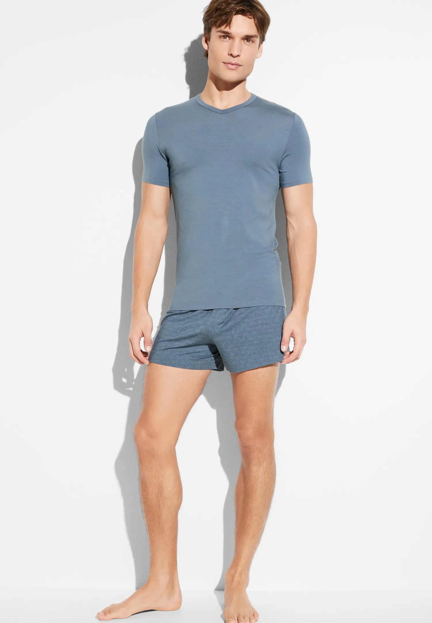 Boxershorts|Boxers-Zimmerli Pureness PrintBoxer - linear geo blue