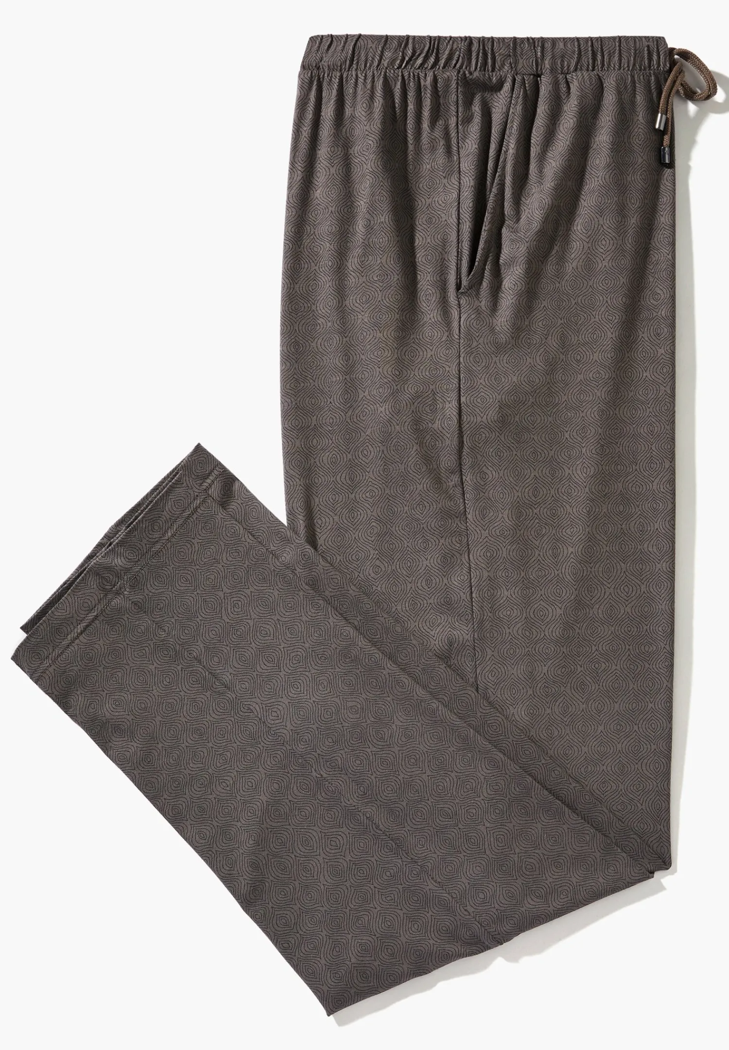 Pantalons|Pantalons-Zimmerli Pureness PrintPantalon - linear geo brown
