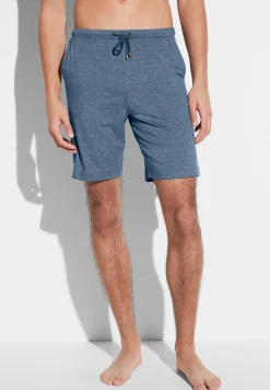 Pantalons|Pantalons-Zimmerli Pureness PrintPantalon court - linear geo blue