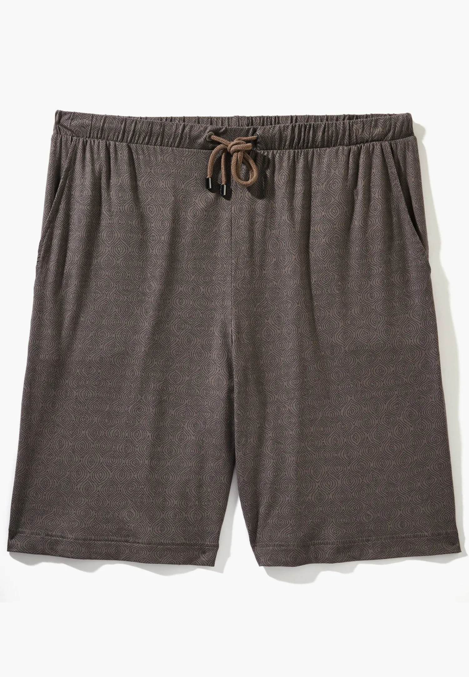 Pantalons|Pantalons-Zimmerli Pureness PrintPantalon court - linear geo brown