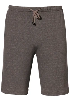 Pantalons|Pantalons-Zimmerli Pureness PrintPantalon court - linear geo brown