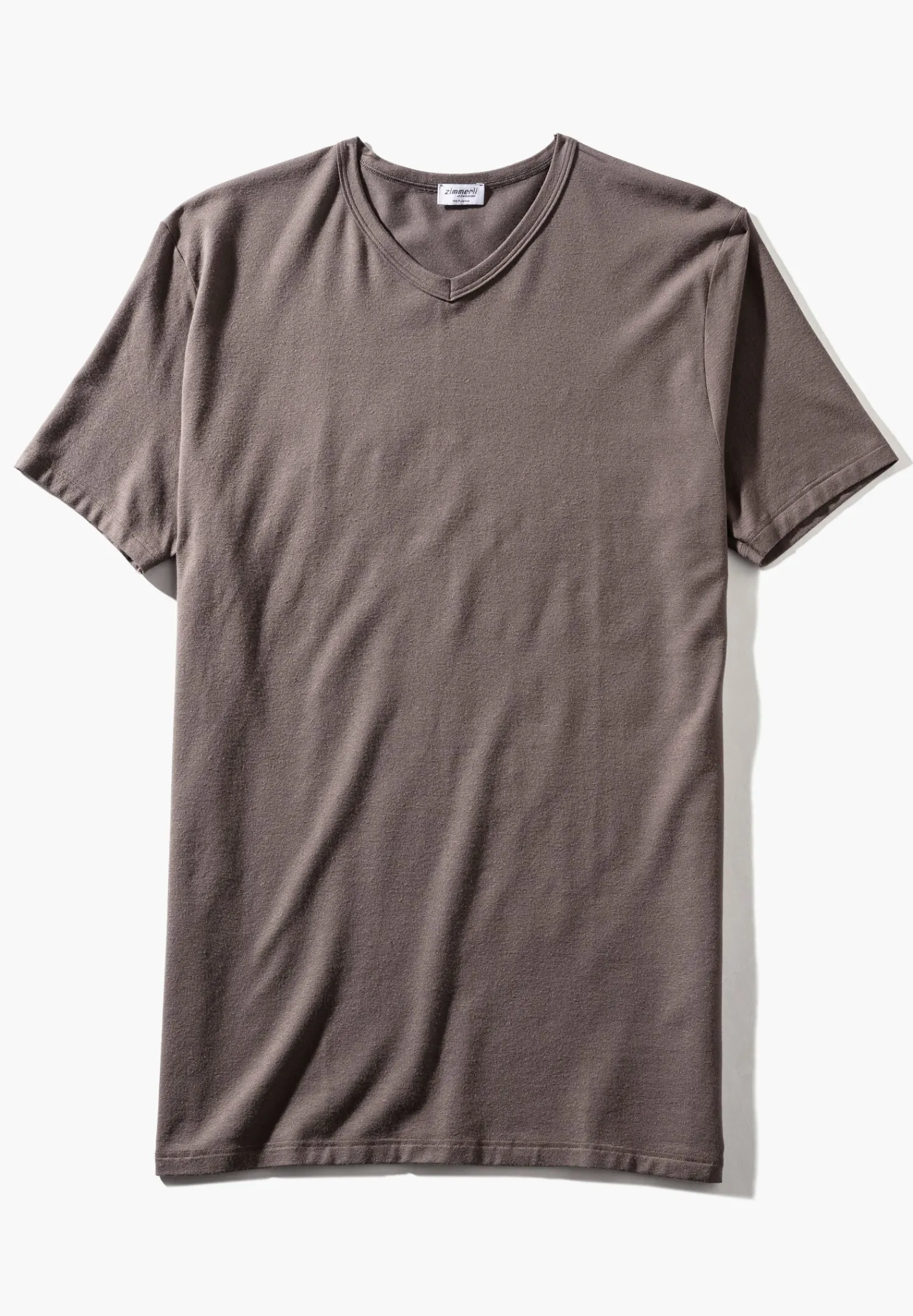 Pureness|T-Shirts-Zimmerli PurenessT-Shirt à manches courtes col en V - maple wood