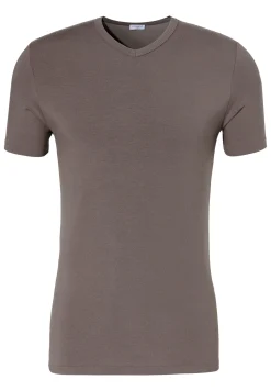 Pureness|T-Shirts-Zimmerli PurenessT-Shirt à manches courtes col en V - maple wood