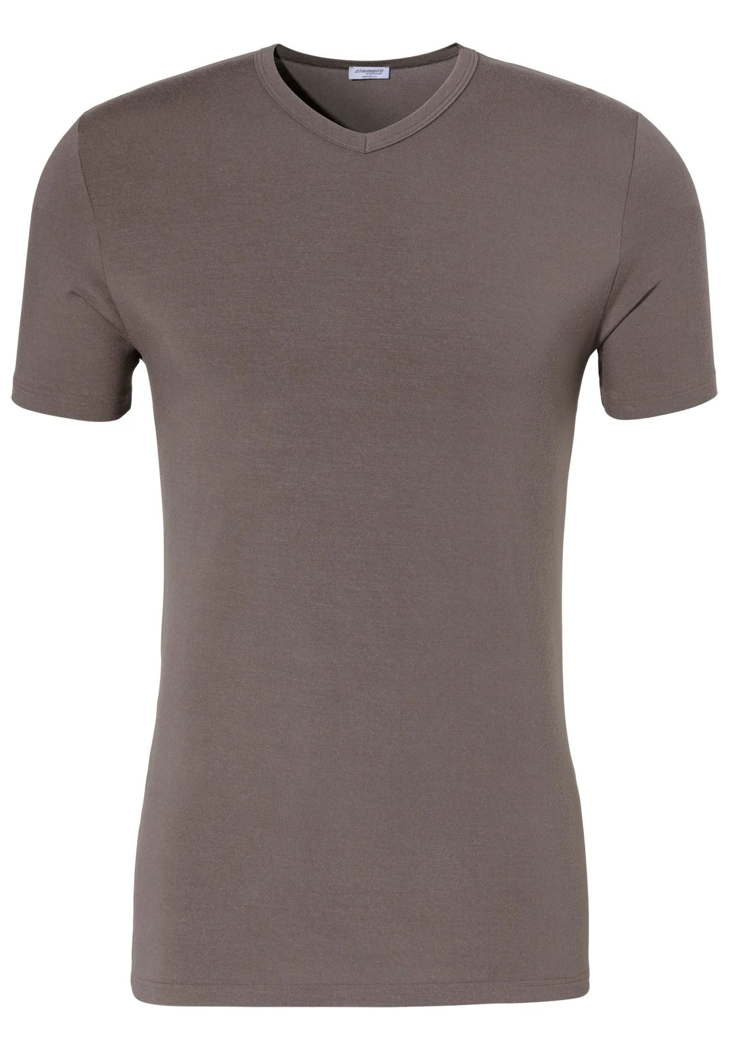 Pureness|T-Shirts-Zimmerli PurenessT-Shirt à manches courtes col en V - maple wood