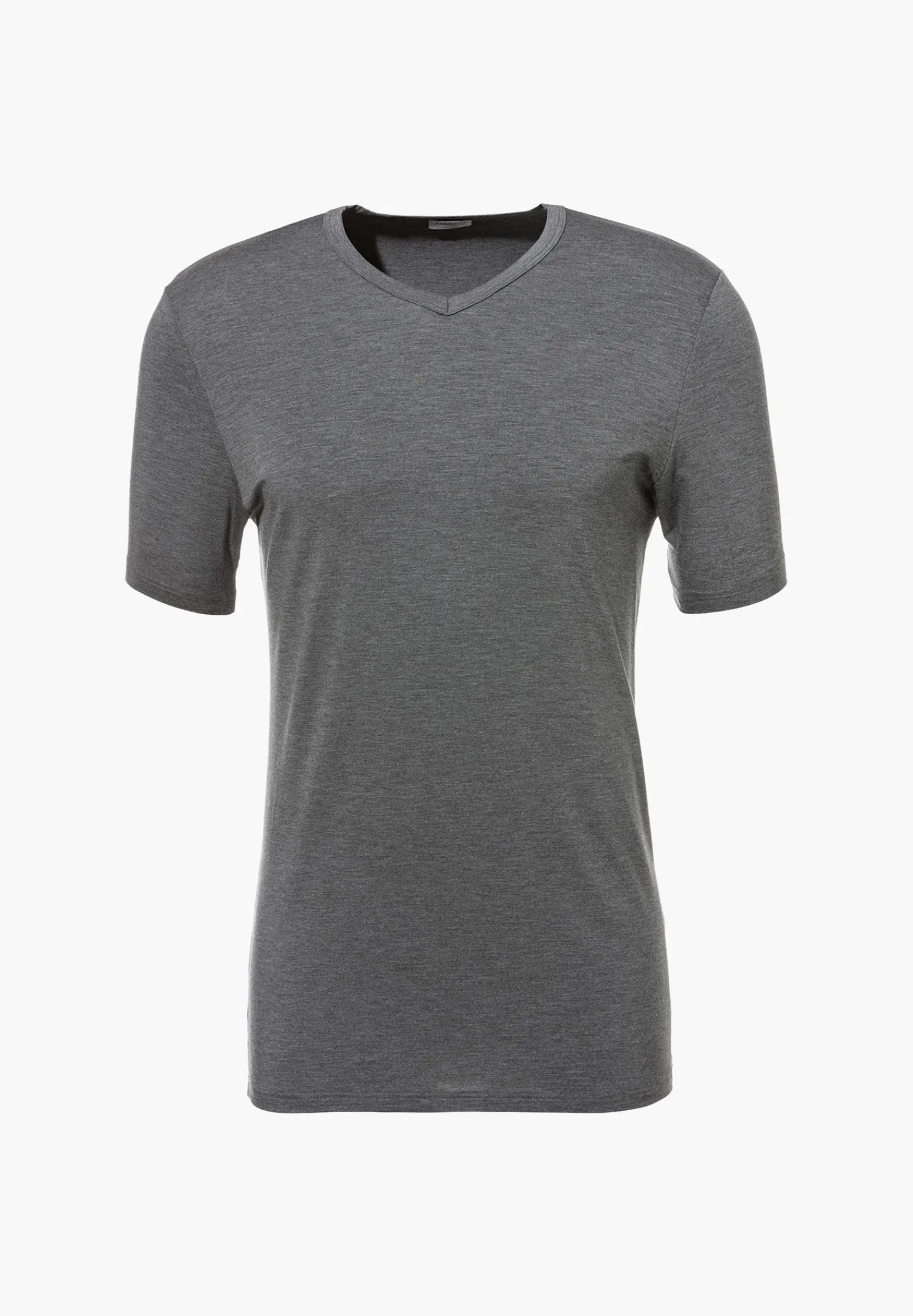 Pureness|T-Shirts-Zimmerli PurenessT-Shirt à manches courtes col en V - grey mélange