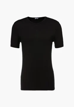 Pureness|T-Shirts-Zimmerli PurenessT-Shirt à manches courtes col en V - black