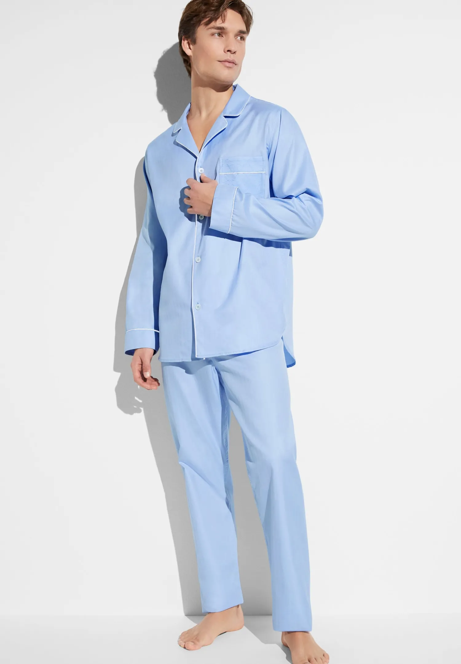 Pyjamas-Zimmerli Sea Island WovenPyjama longues - blue