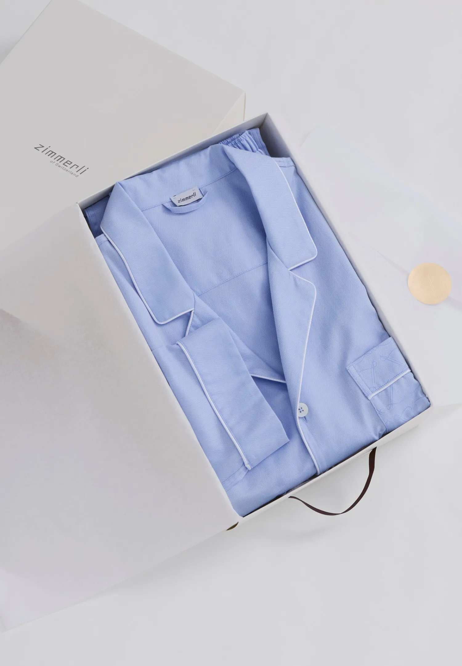 Pyjamas-Zimmerli Sea Island WovenPyjama longues - blue