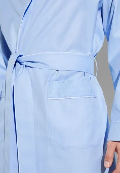 Peignoirs-Zimmerli Sea Island WovenRobe de chambre longue - blue