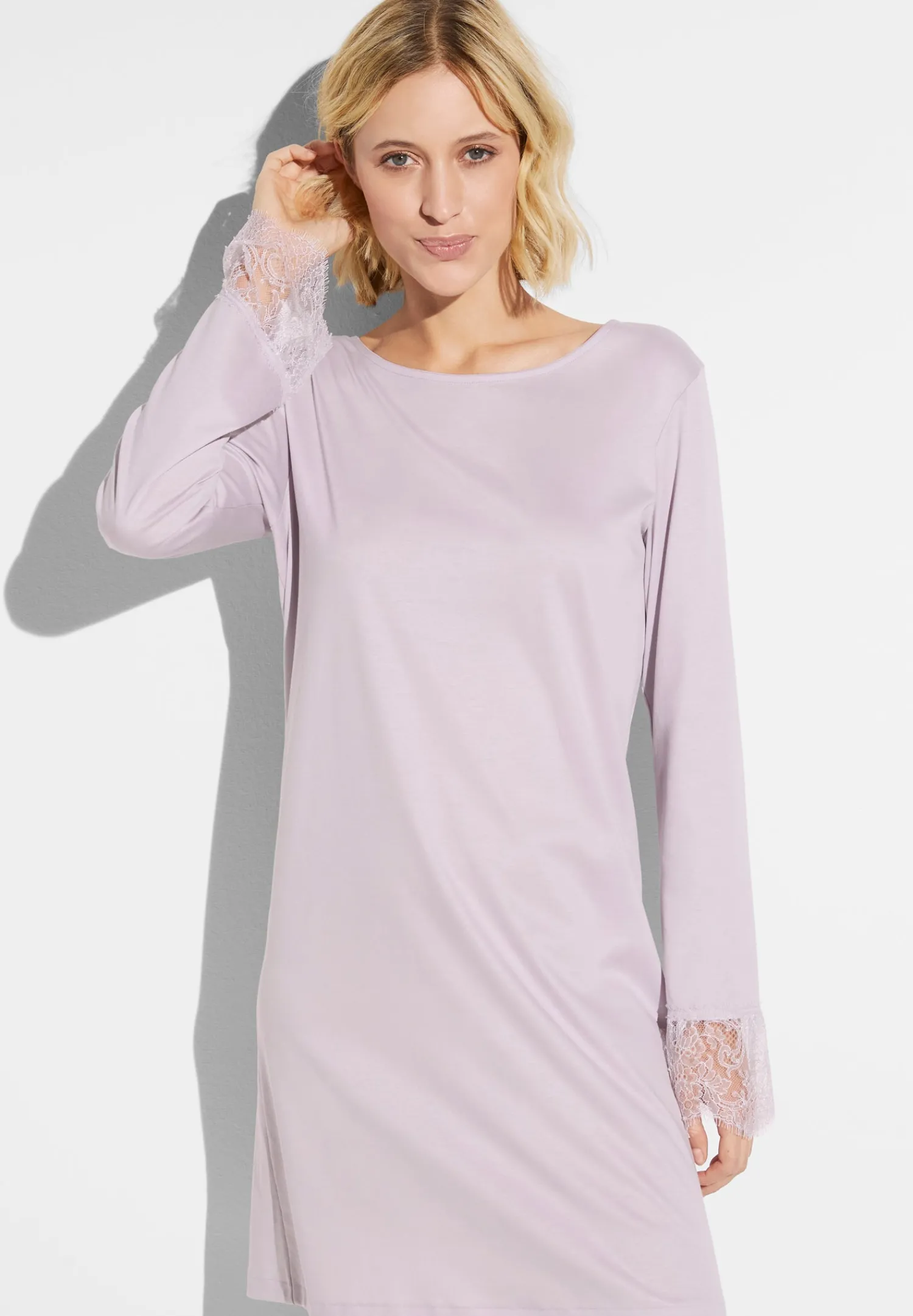 Sea Island|T-Shirts À Manches Longues-Zimmerli Sea IslandTee-shirt de nuit manches longues - lilac