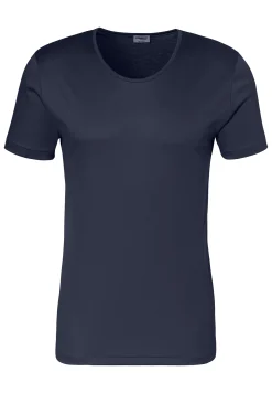 Sea Island|T-Shirts-Zimmerli Sea IslandT-Shirt à manches courtes, col rond fin - navy