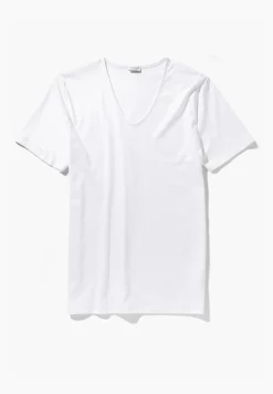 Sea Island|T-Shirts-Zimmerli Sea IslandT-Shirt à manches courtes col en V - white