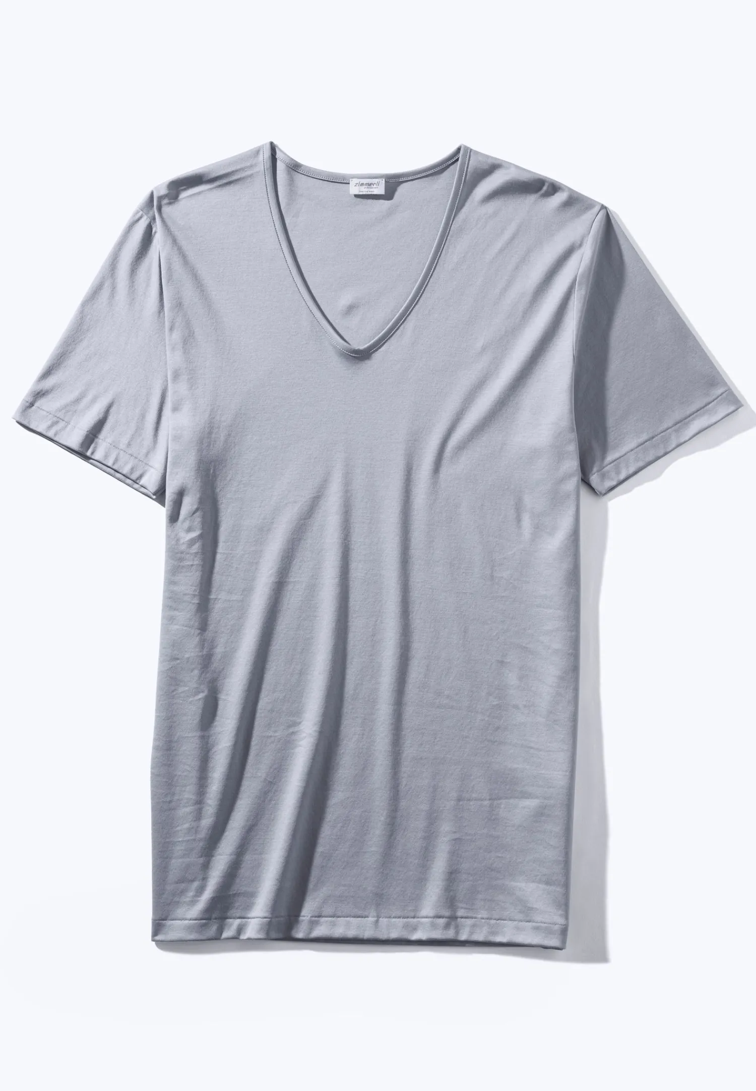 Sea Island|T-Shirts-Zimmerli Sea IslandT-Shirt à manches courtes col en V - smoky blue